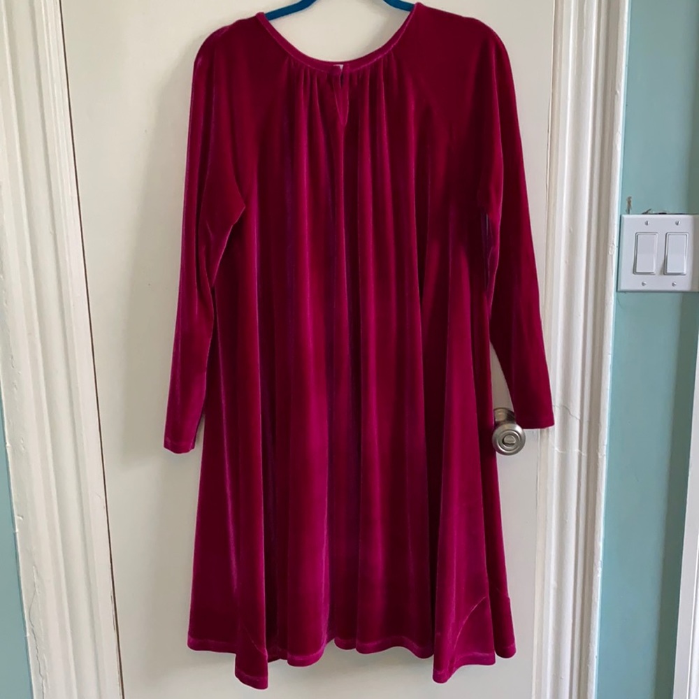 CURRENT NYC fuchsia velvet swing dress size M